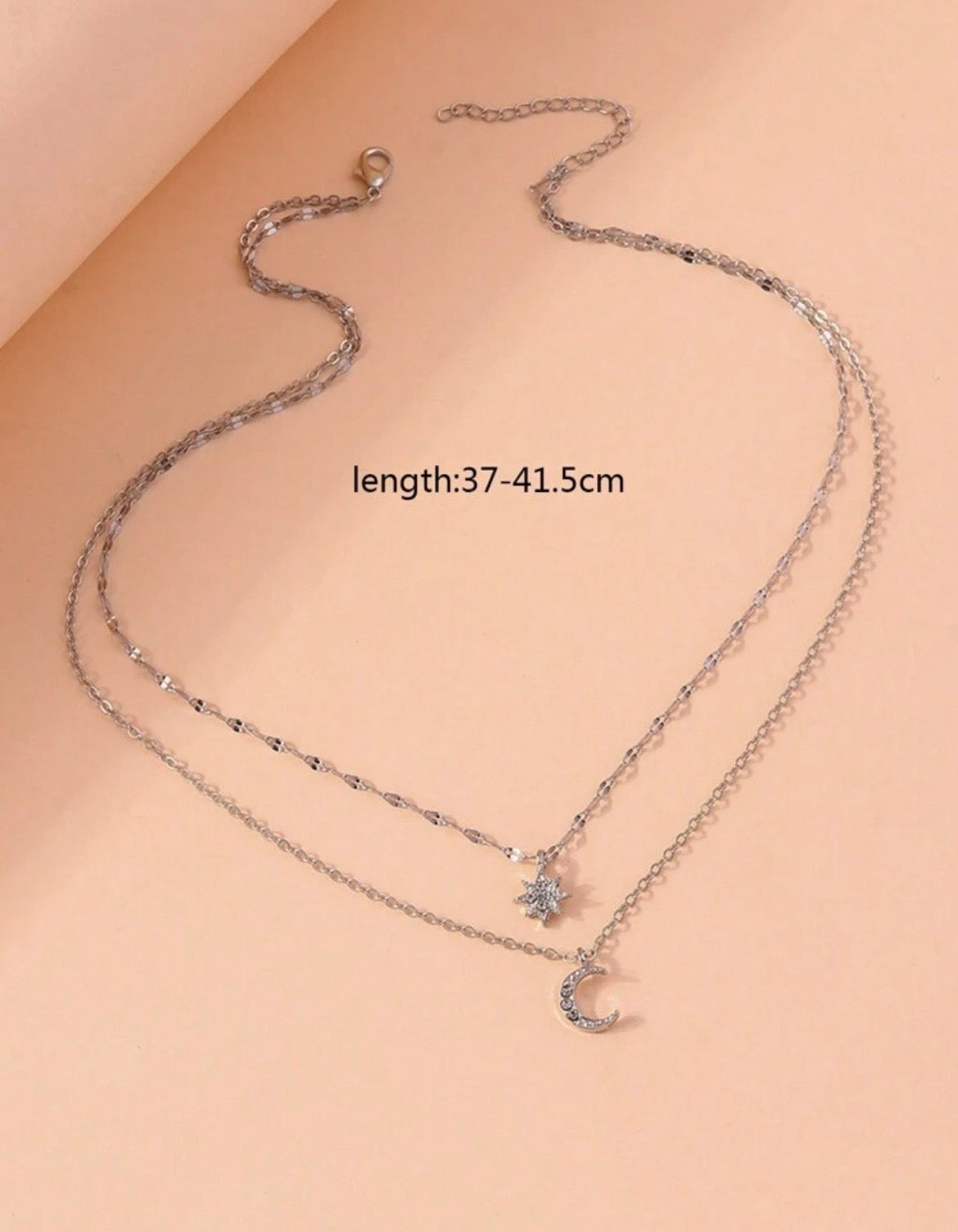 Star & moon double layer necklace