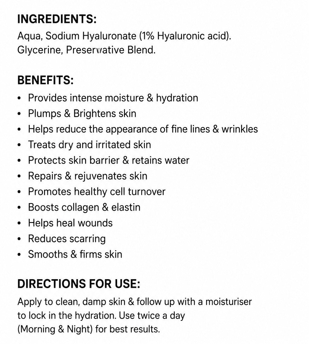 Hyaluronic acid serum