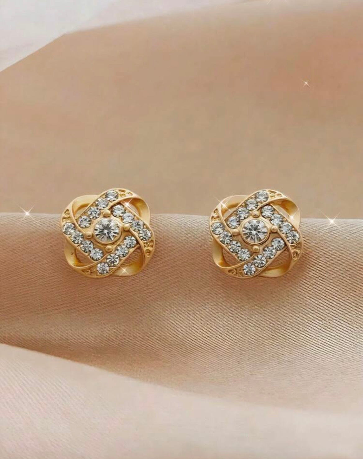 Lucky four-leaf clover stud earrings