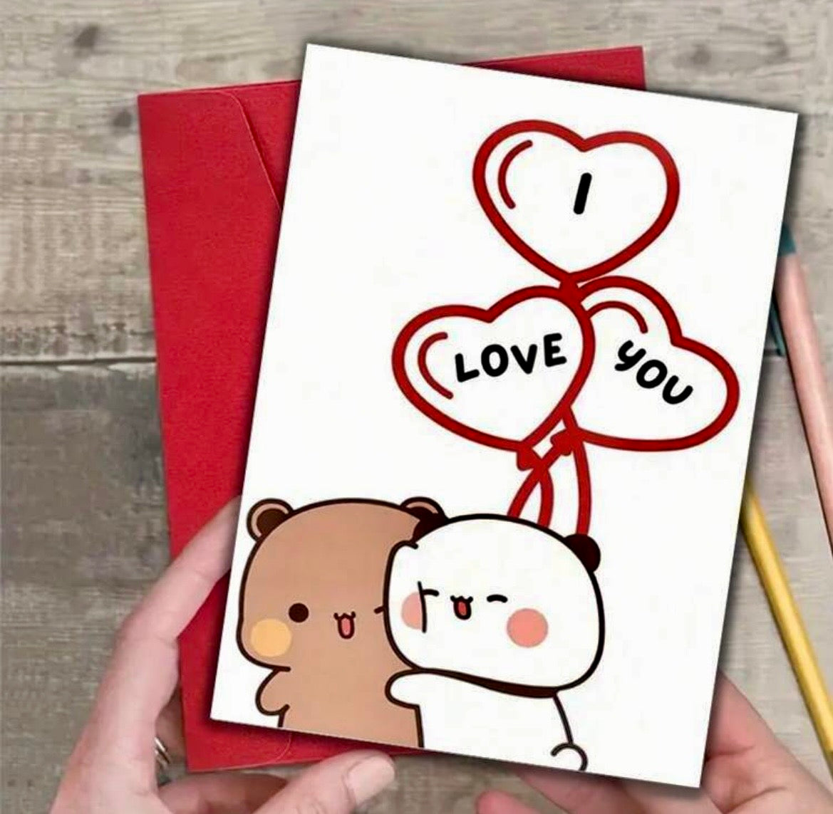 “I love you” bear card
