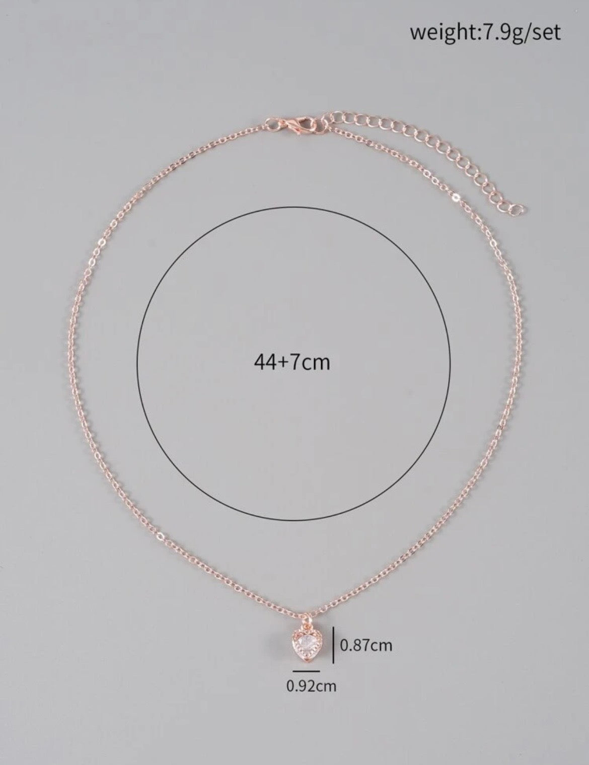 Friendship heart shaped crystal necklace