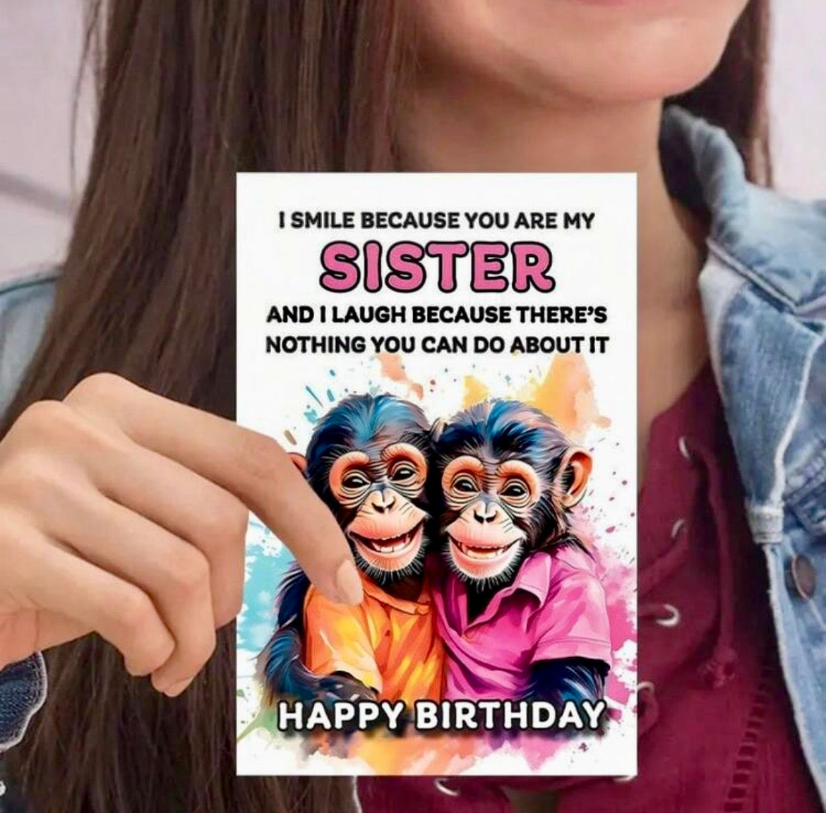 Funny sister birthday card