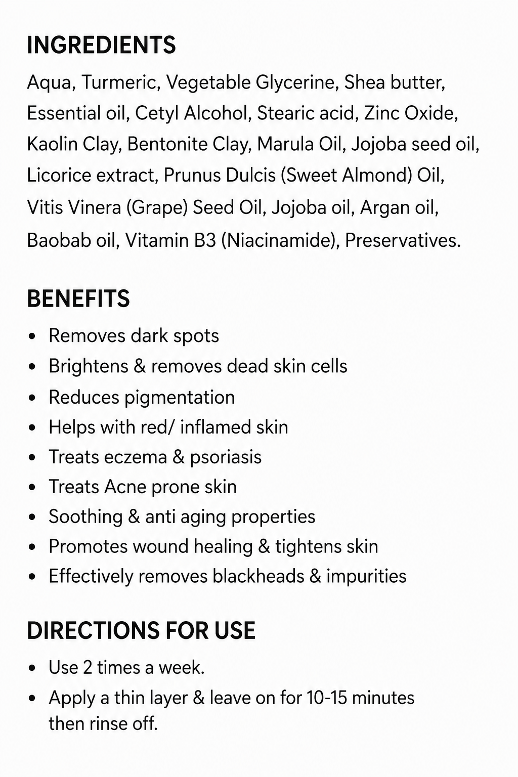 Turmeric Clay Face Mask