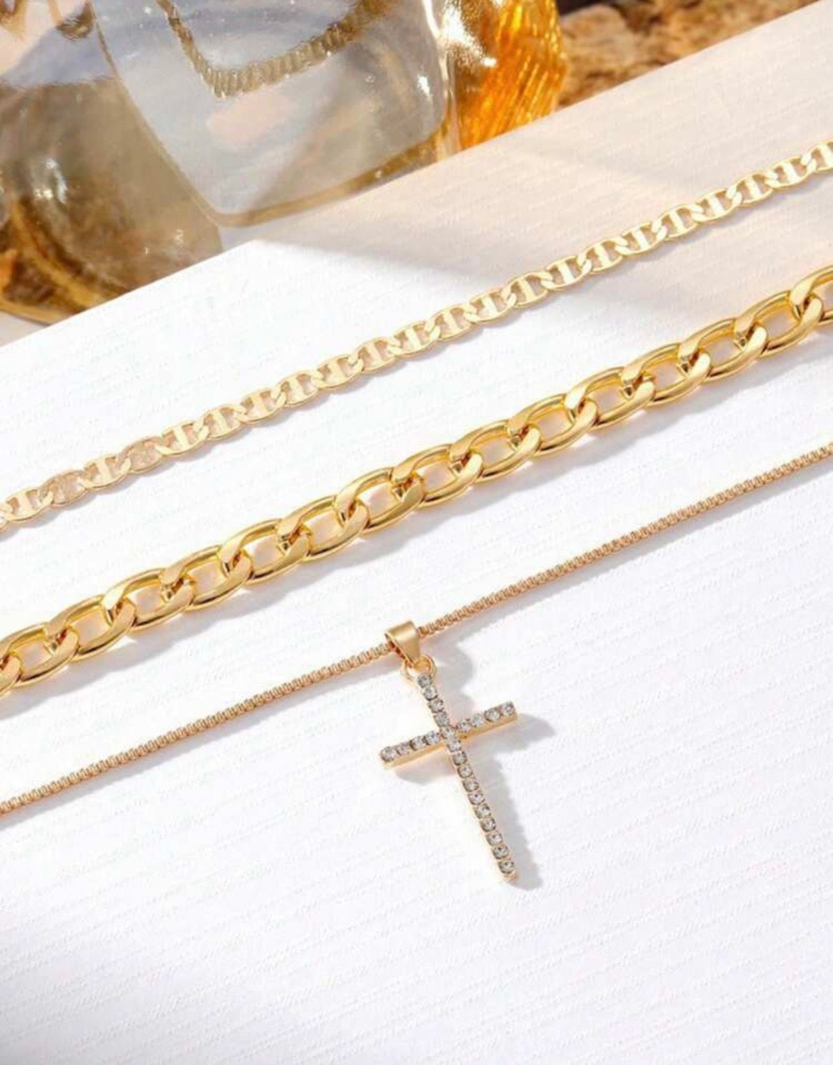 Layered cross necklace