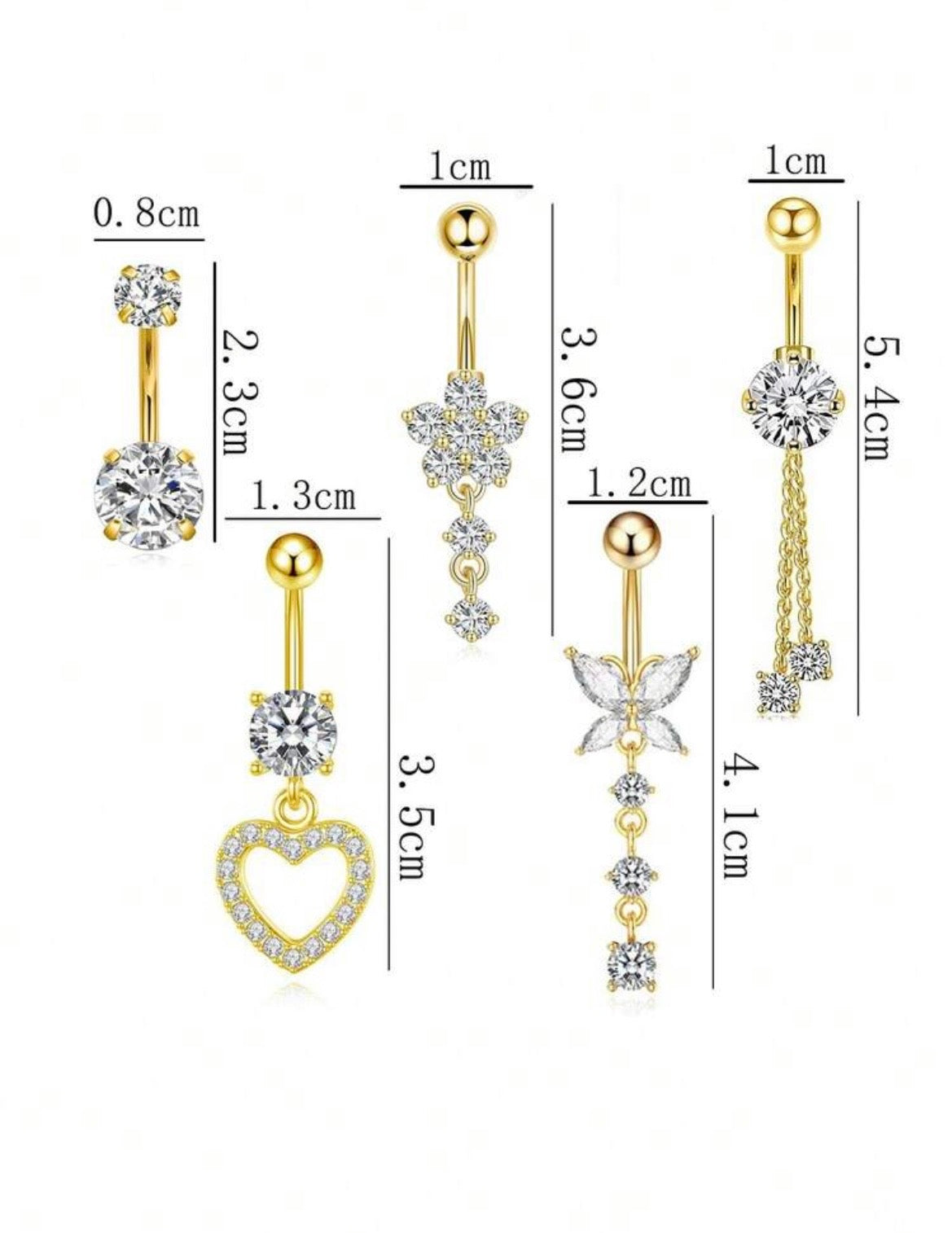 Gold plated belly button rings