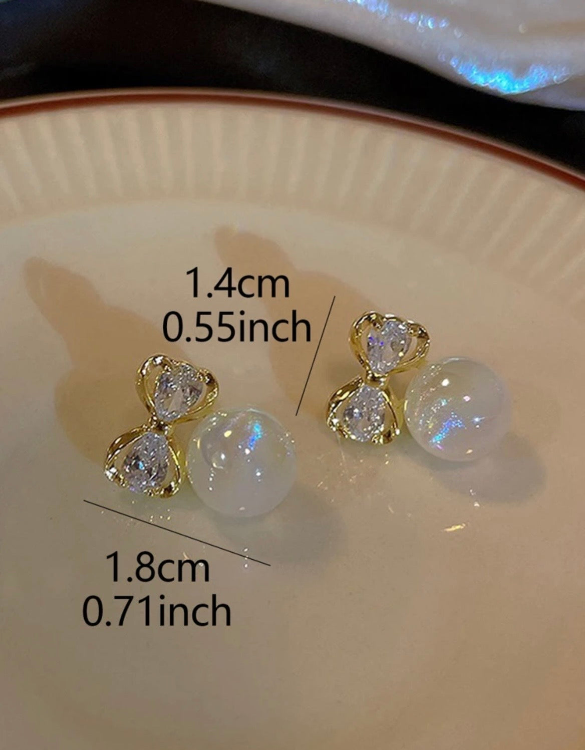 Bow knot pearl earrings