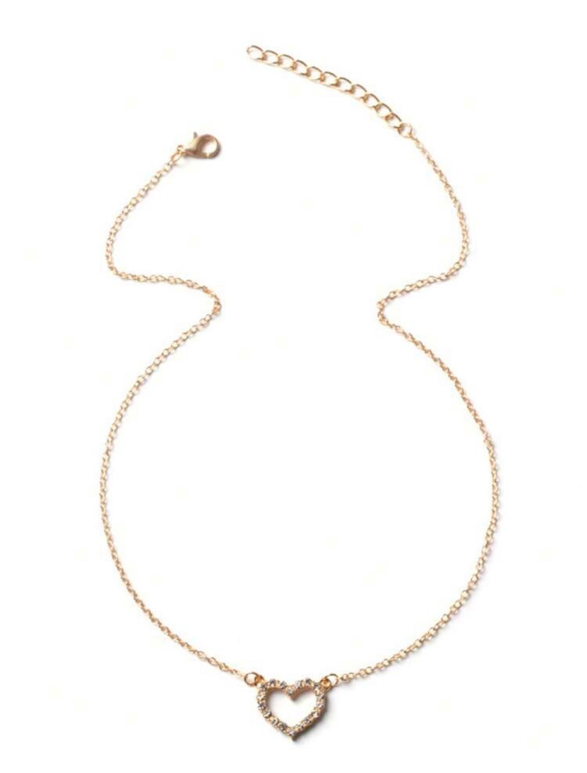 Hollow heart pendant necklace