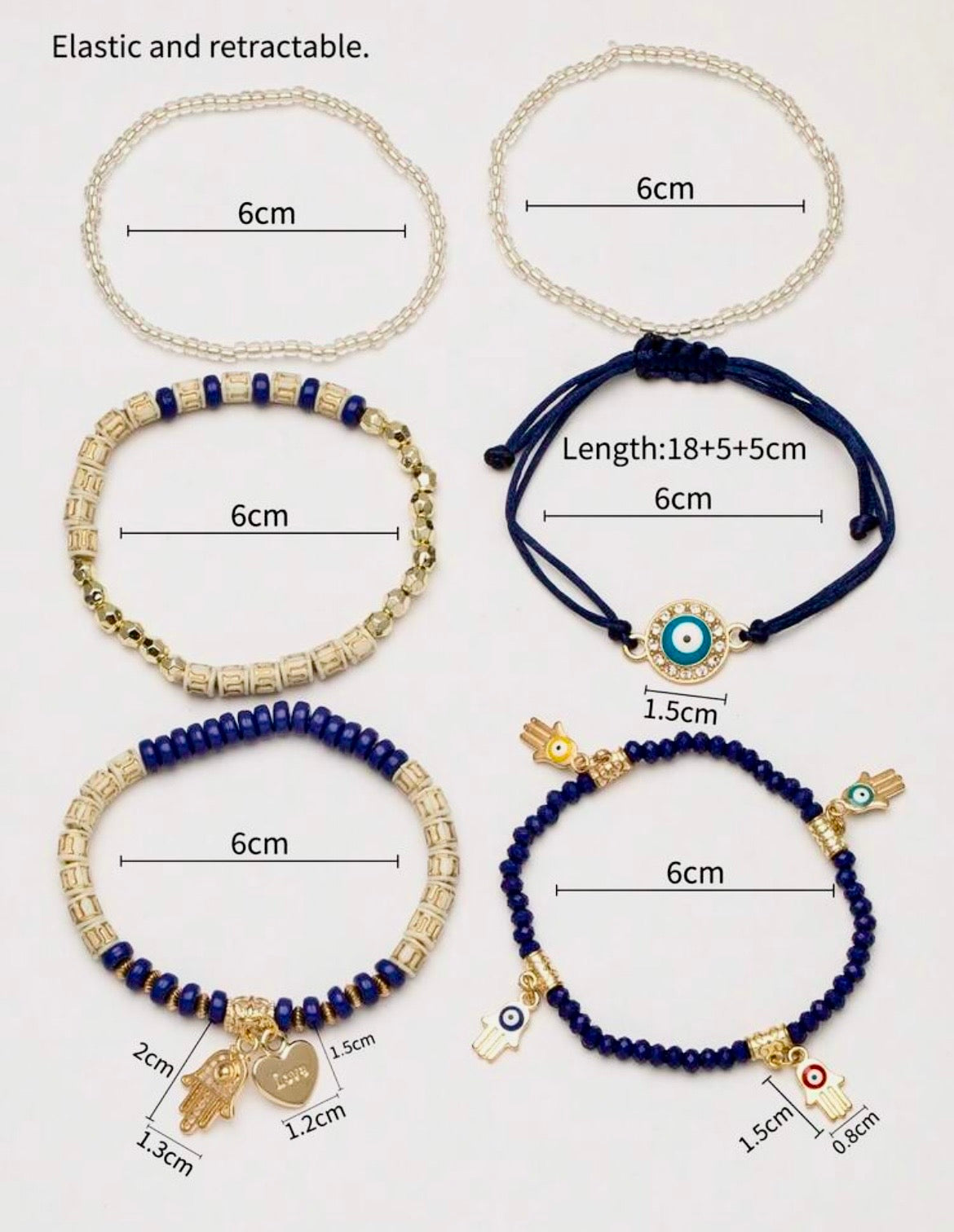 Evil eye bracelet set