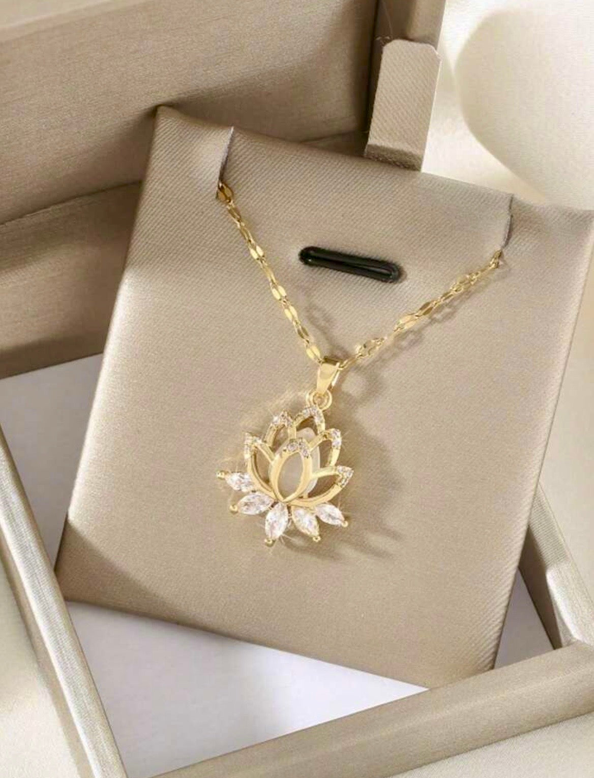 Lotus flower pendant necklace