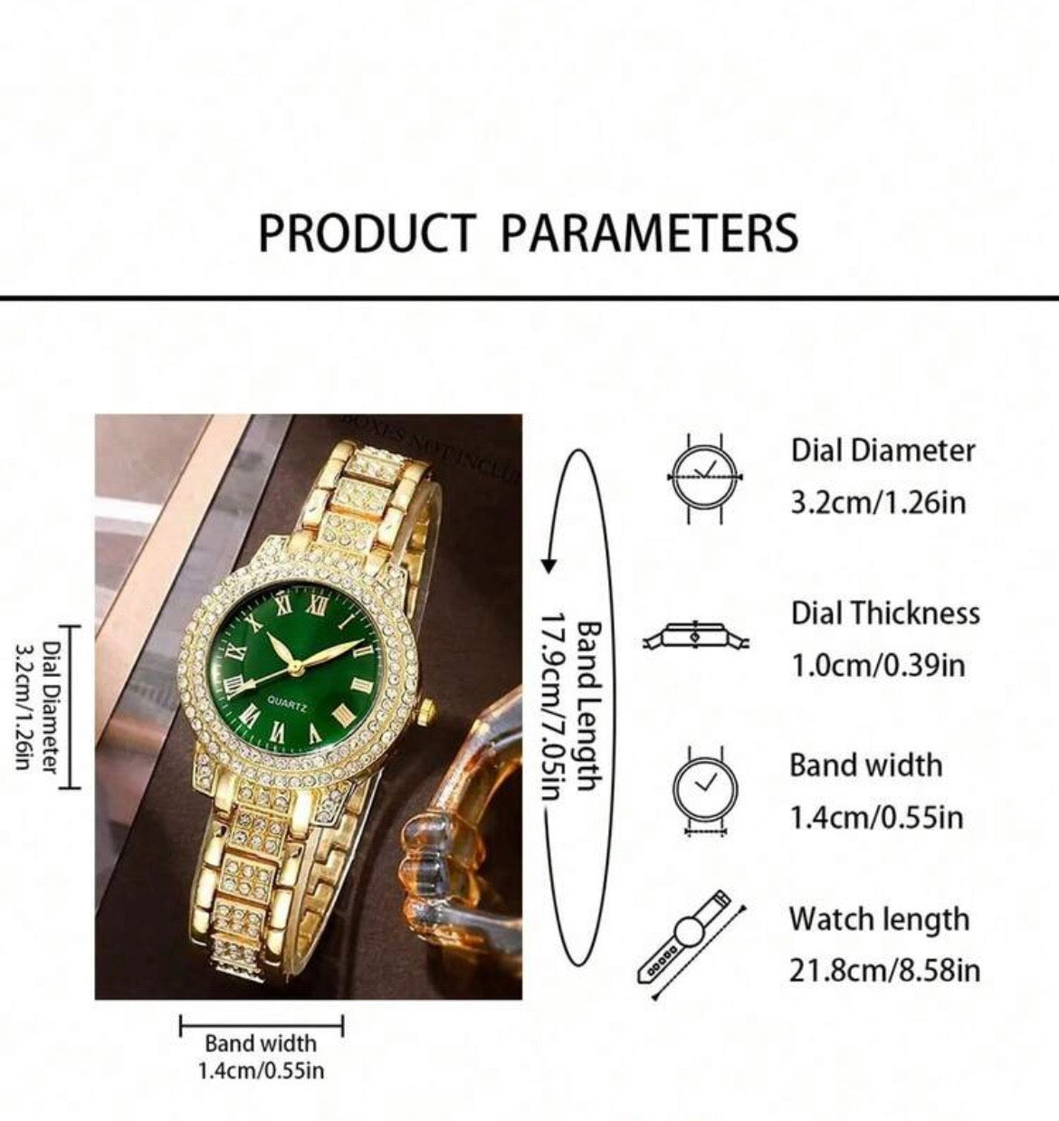 5pcs watch & hand chain set