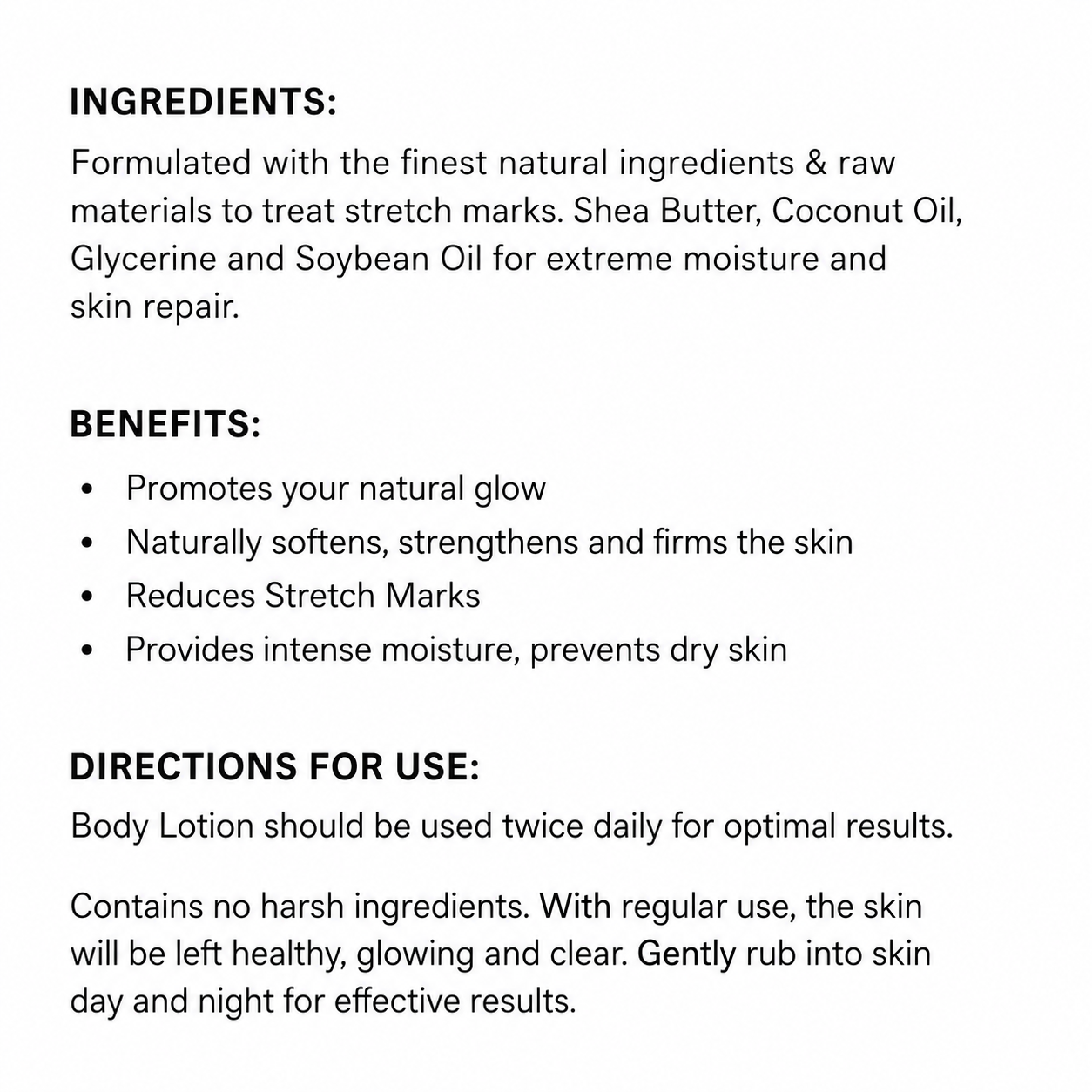 Anti-stretch mark body lotion