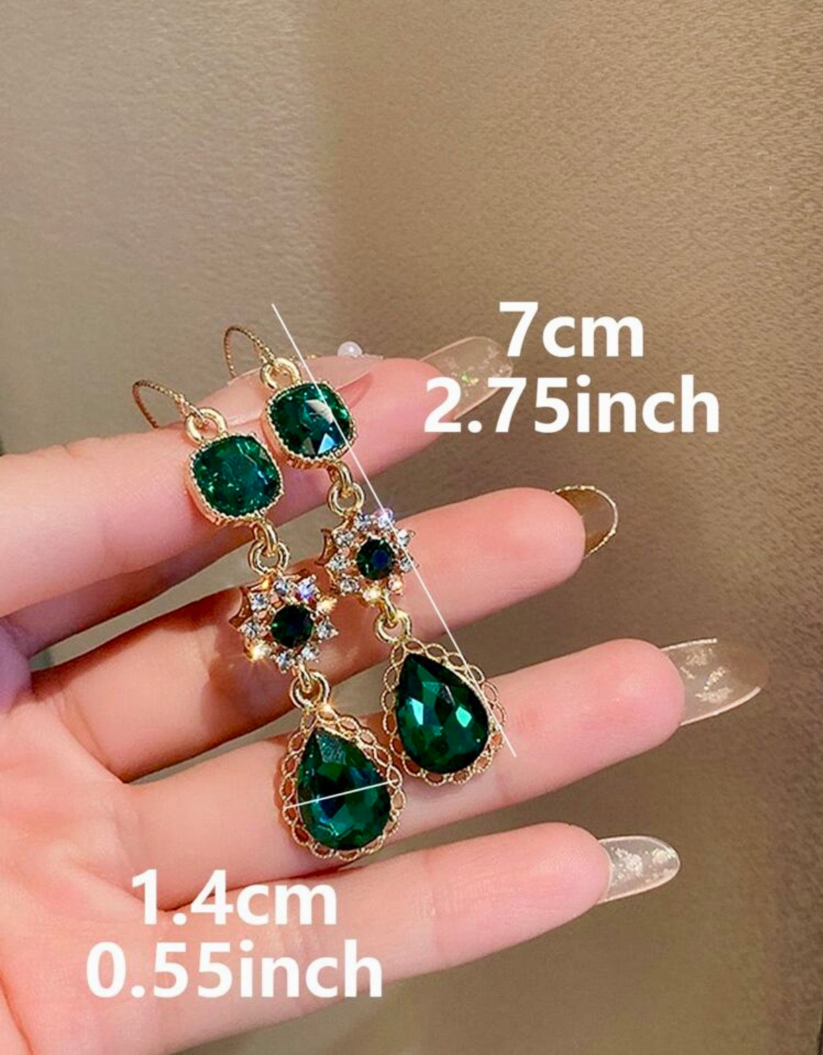 Elegant rhinestone drop earrings