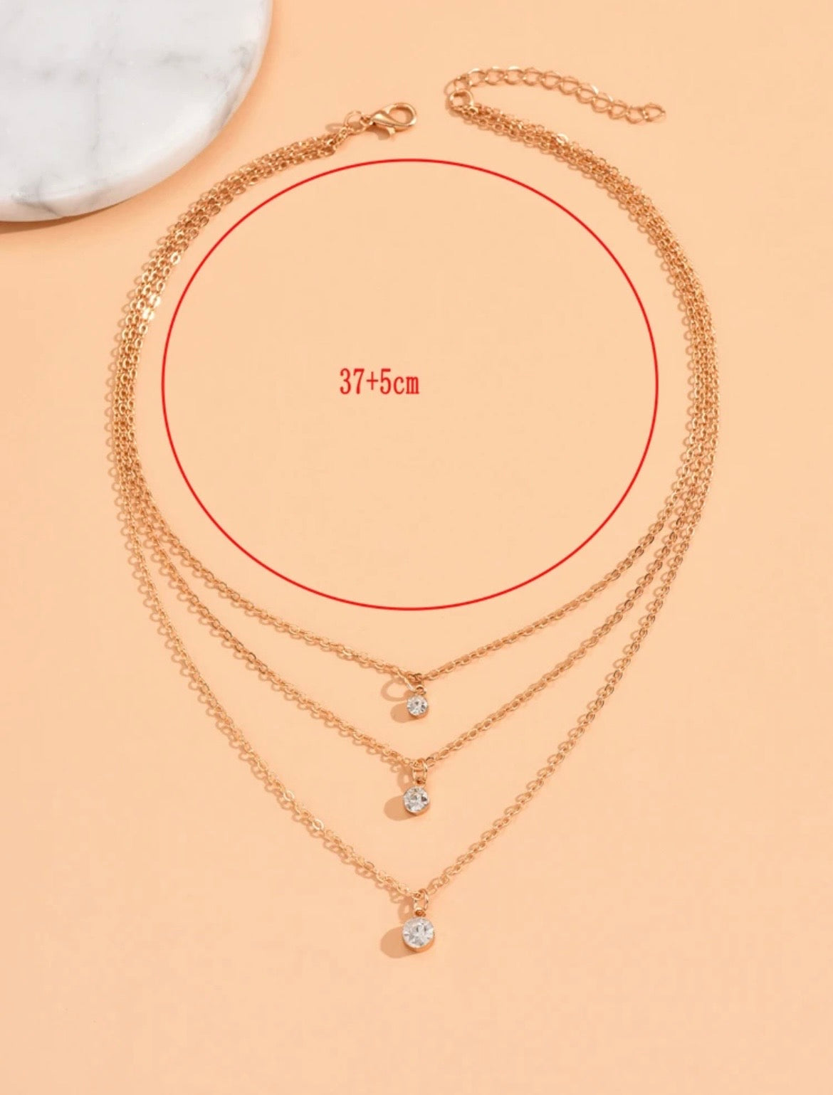 Multi-layer rhinestone pendant necklace