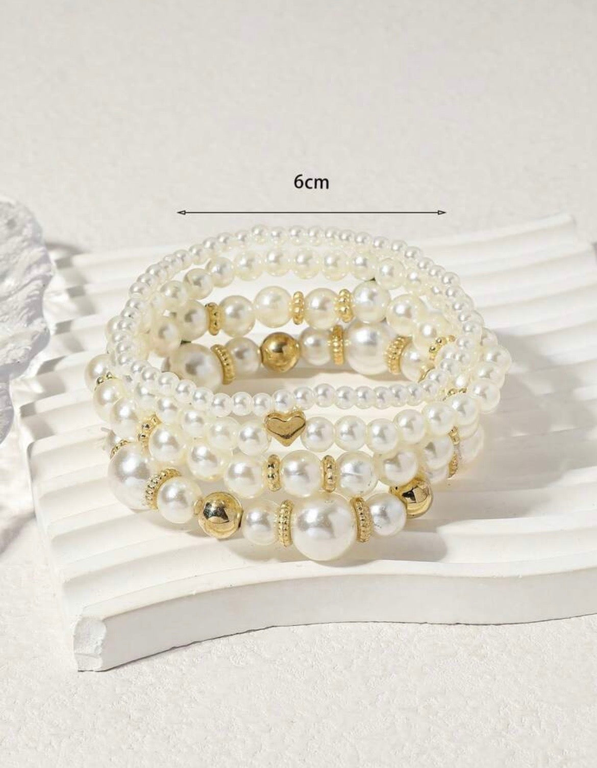 Vintage pearl beaded bracelet set