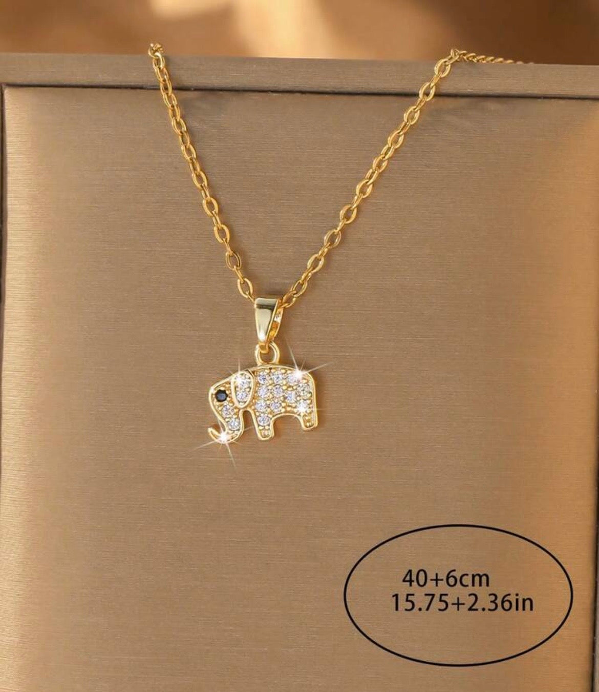 Elephant rhinestone necklace