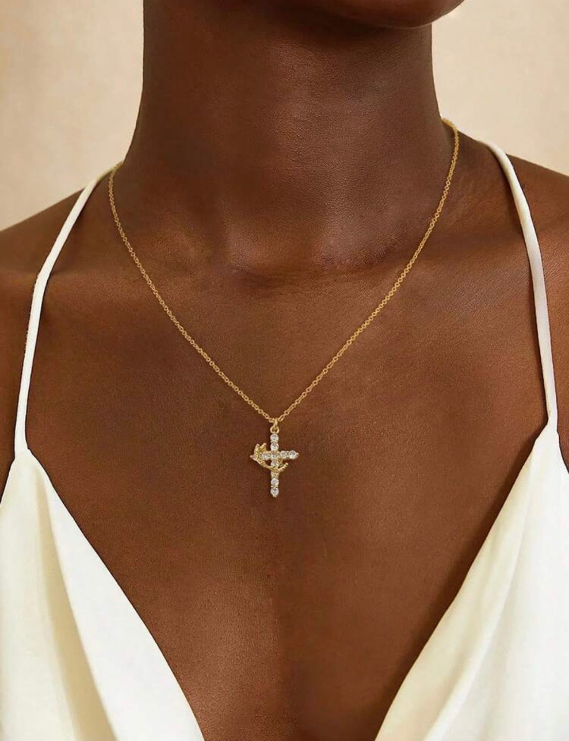 Crown cross necklace