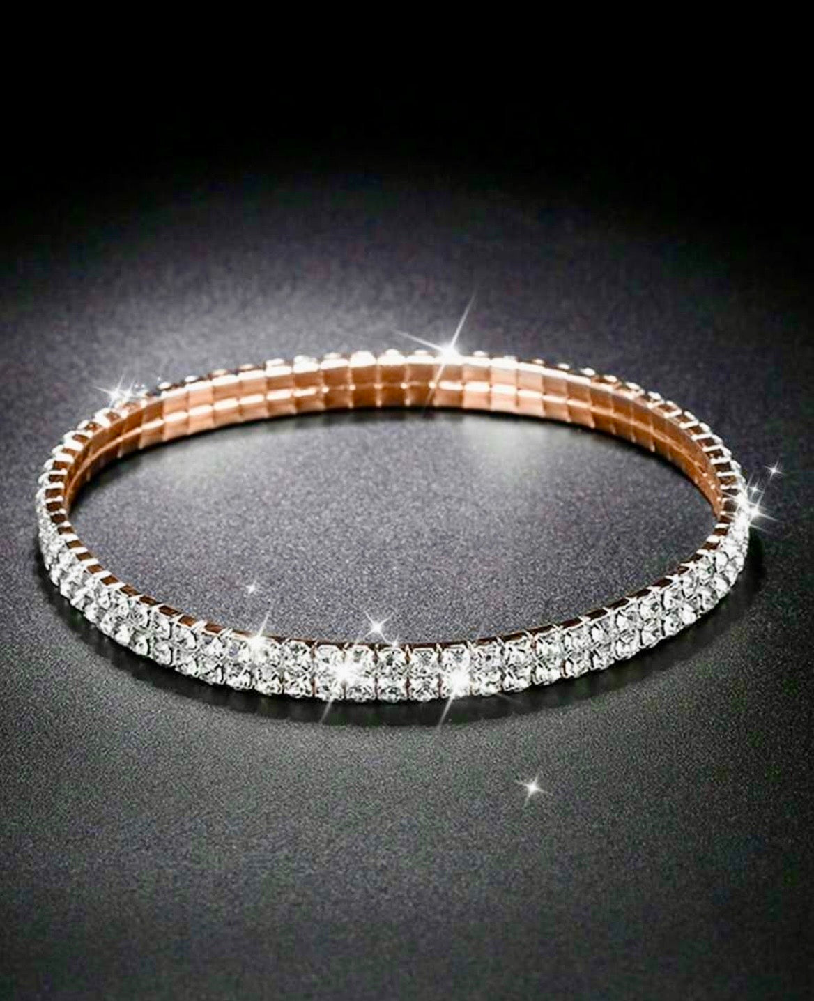 Rose gold diamond studded watch set