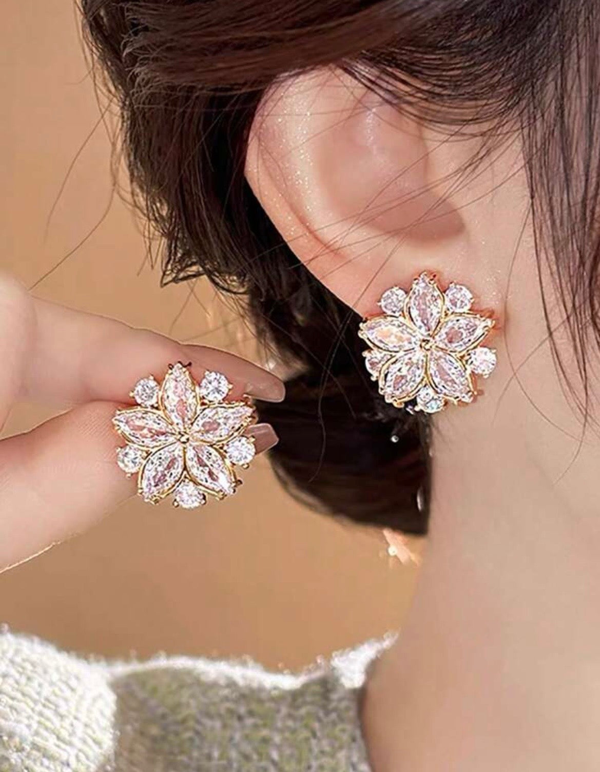 Floral glass earrings
