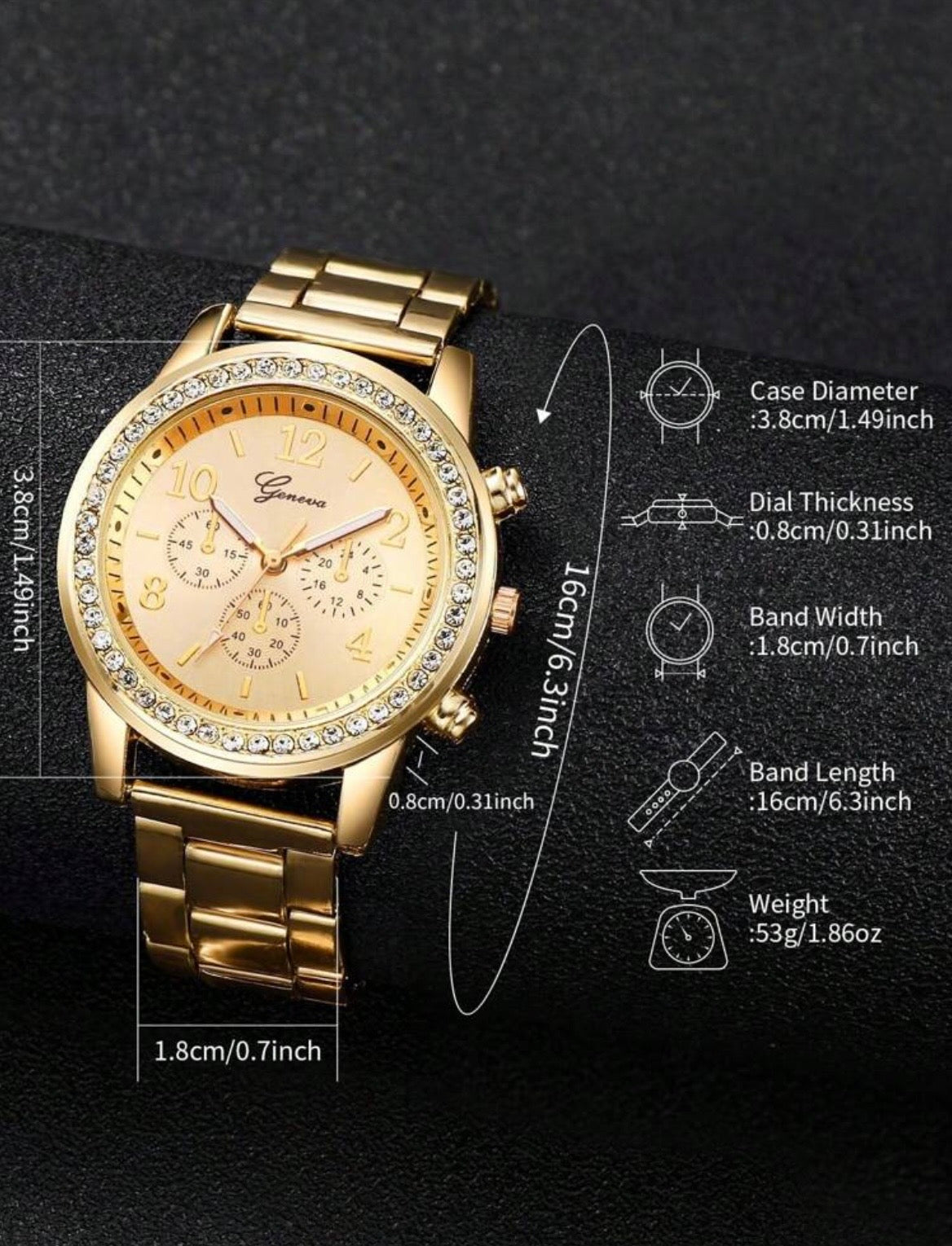 Watch & diamond bracelet set