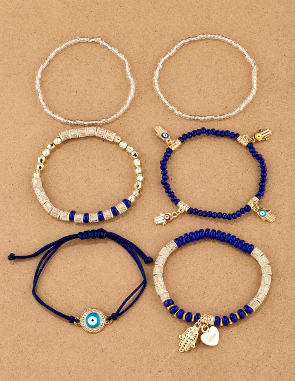 Evil eye bracelet set