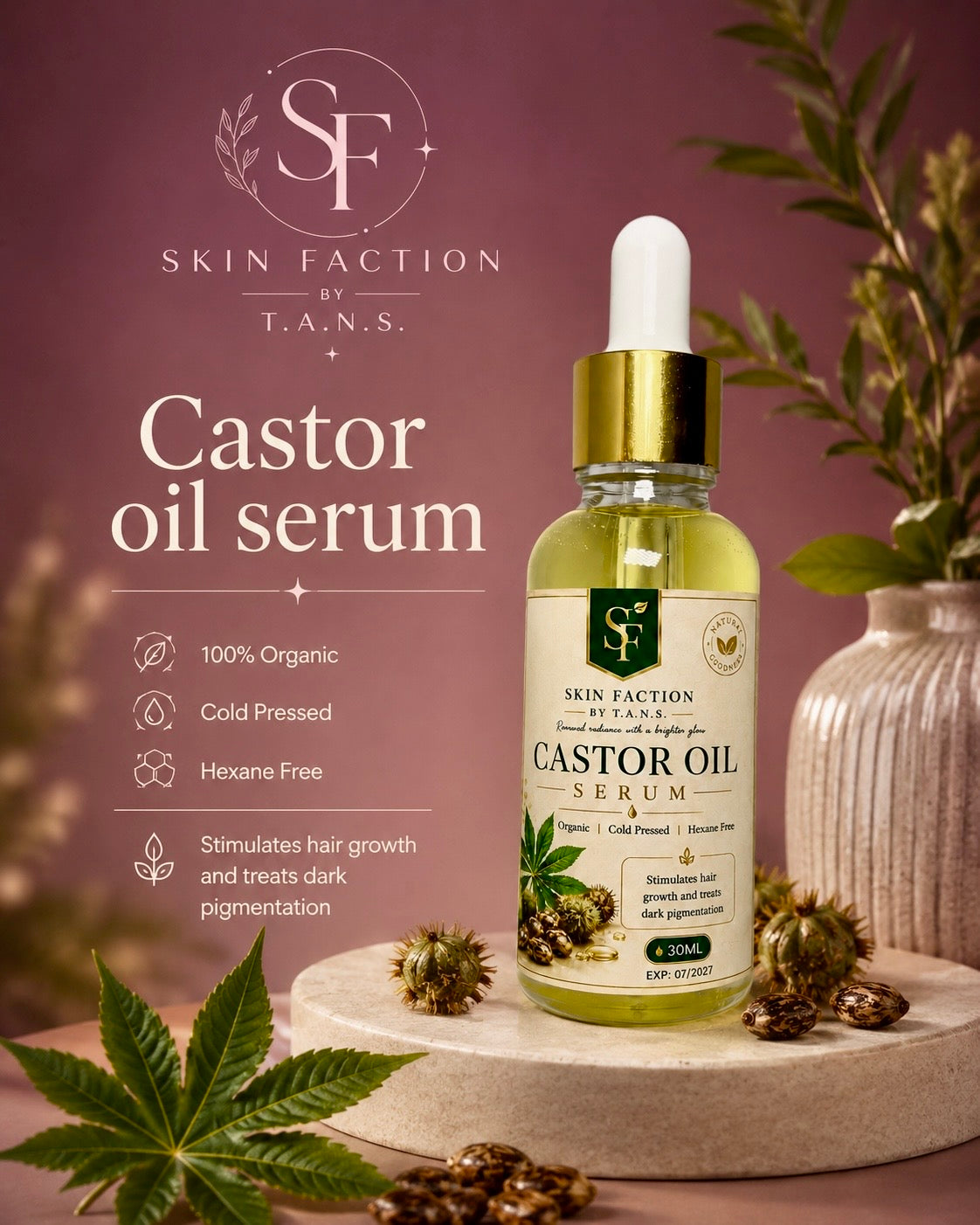 Castor oil serum