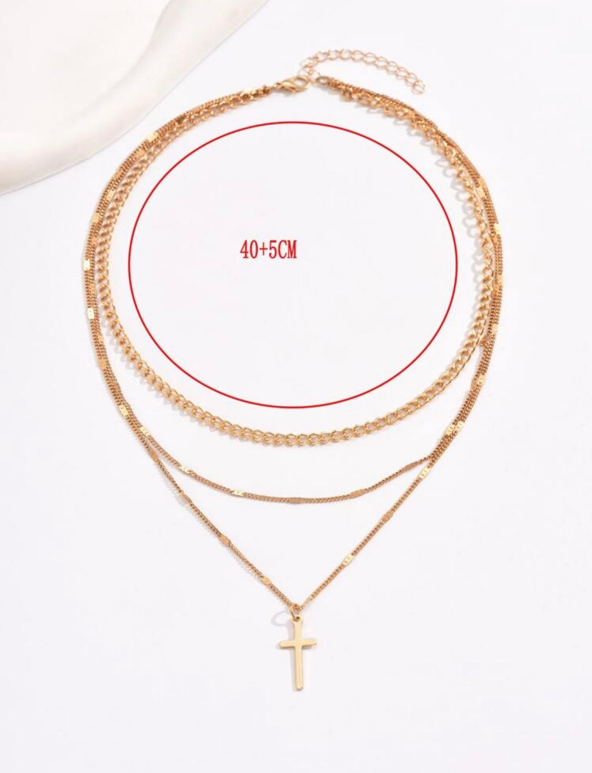 Layered cross pendant necklace
