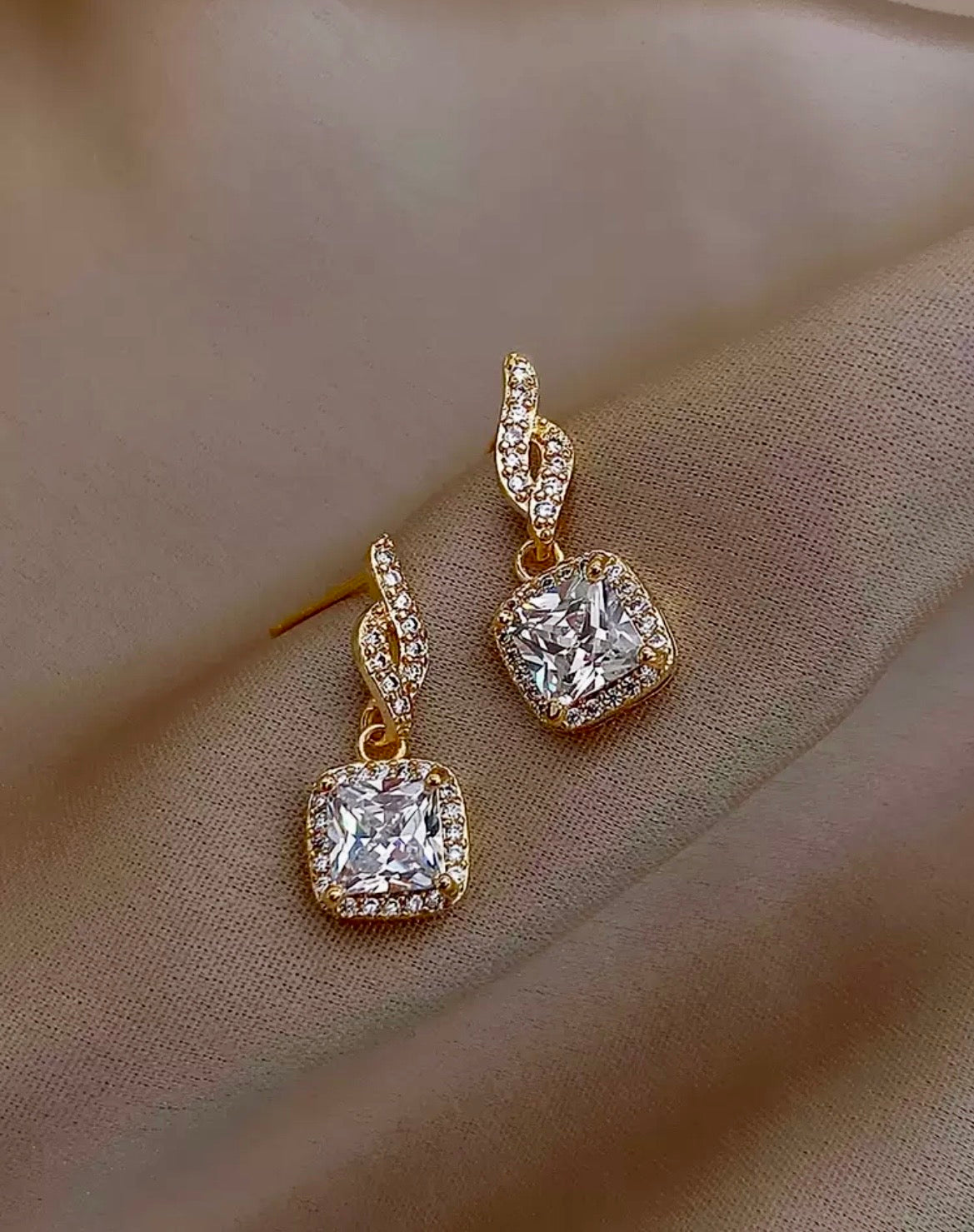 Geometric rhinestone earrings