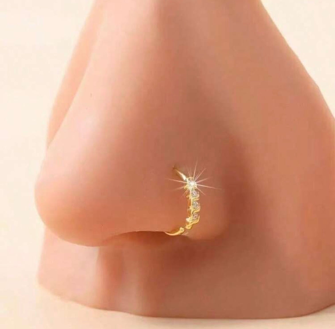 Patterned hoop nose rings