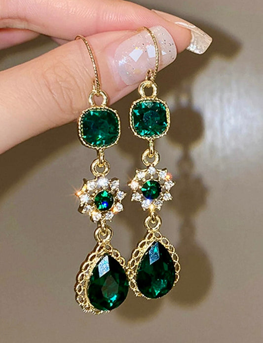 Elegant rhinestone drop earrings