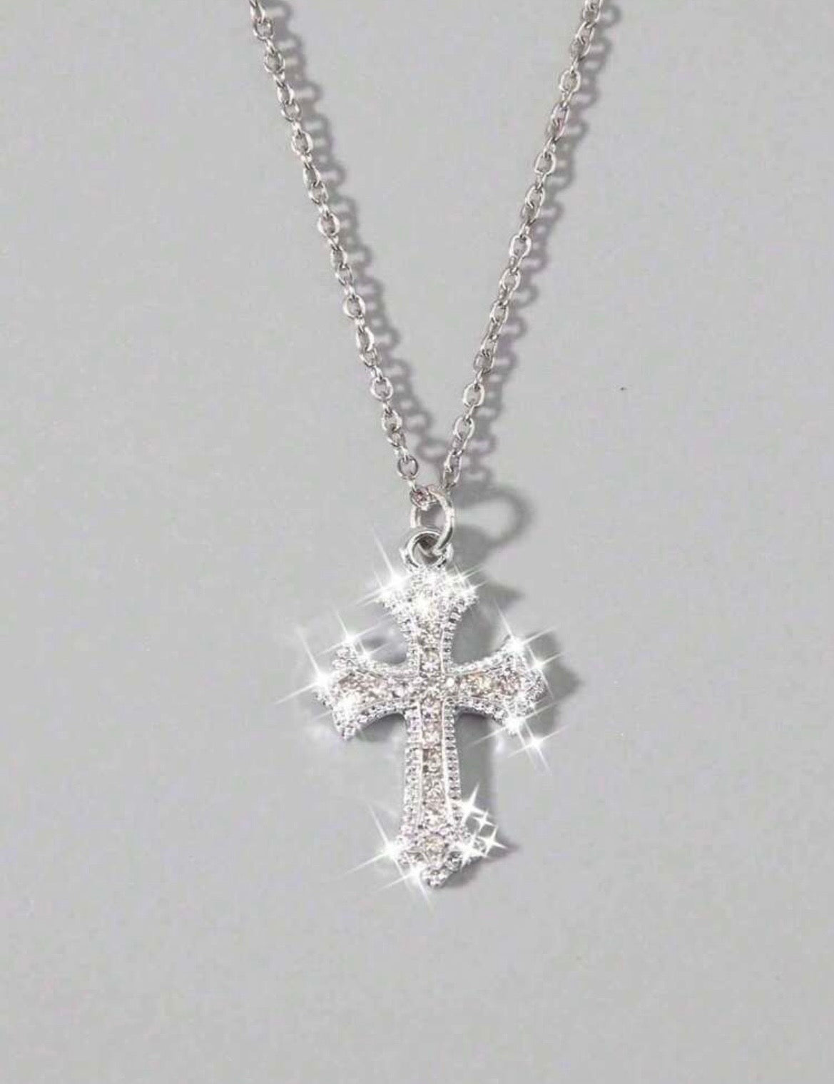 Gold/Silver vintage rhinestone cross necklaces