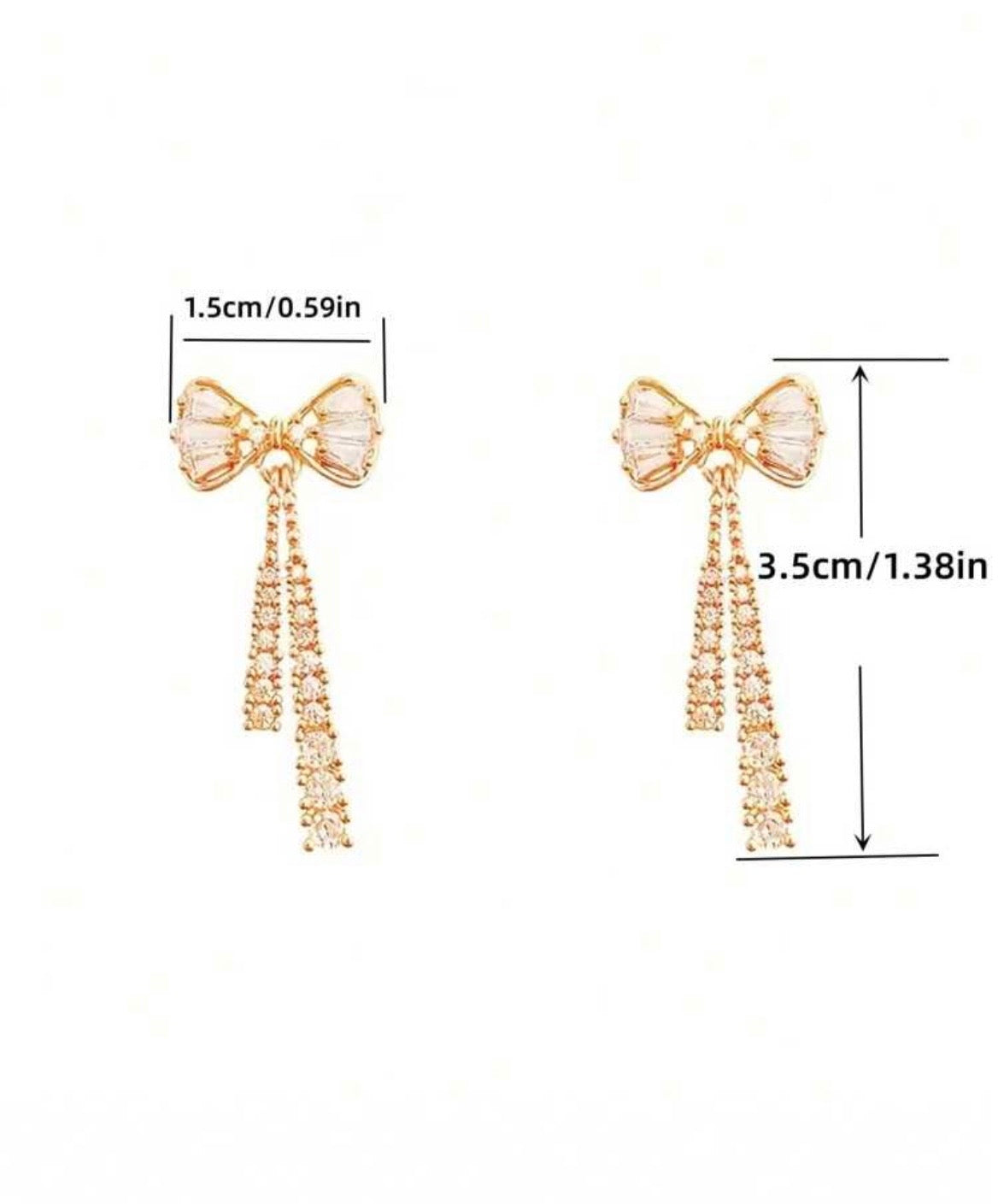 Bow crystal drop earrings
