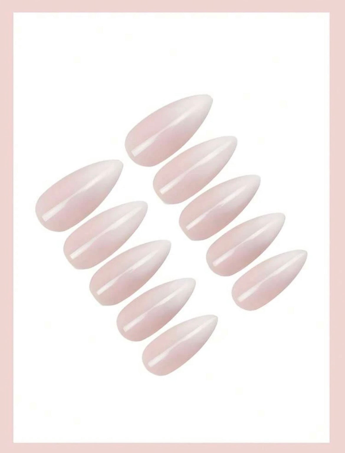 Pink & white ombré press on nails