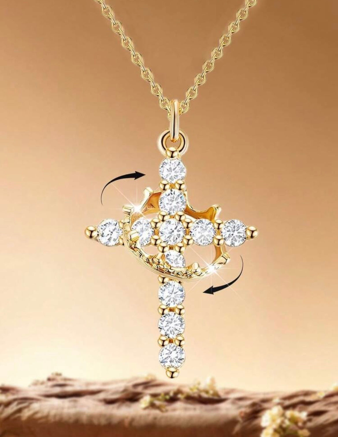 Crown cross necklace