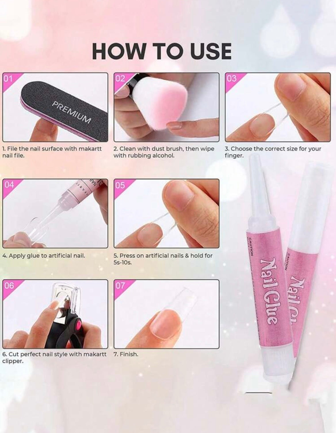 Nail glue for press on nails