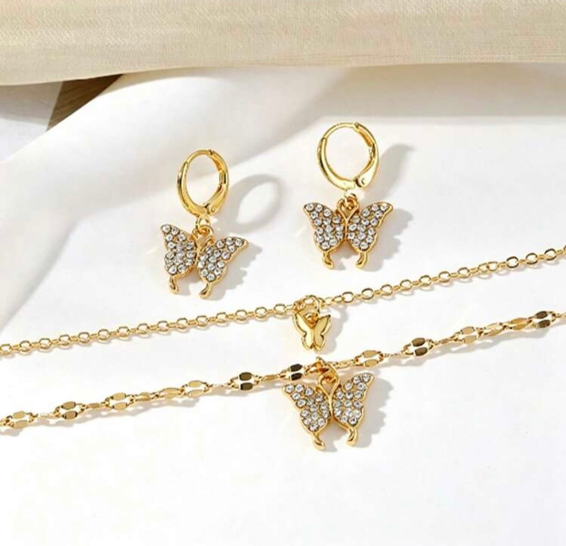 Butterfly jewellery set