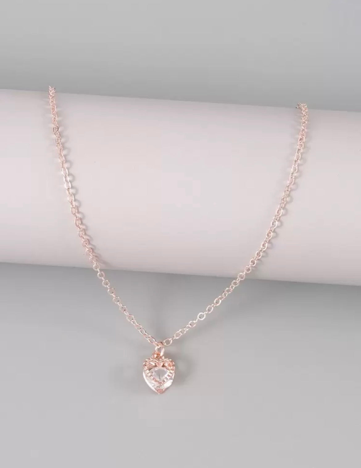 Friendship heart shaped crystal necklace