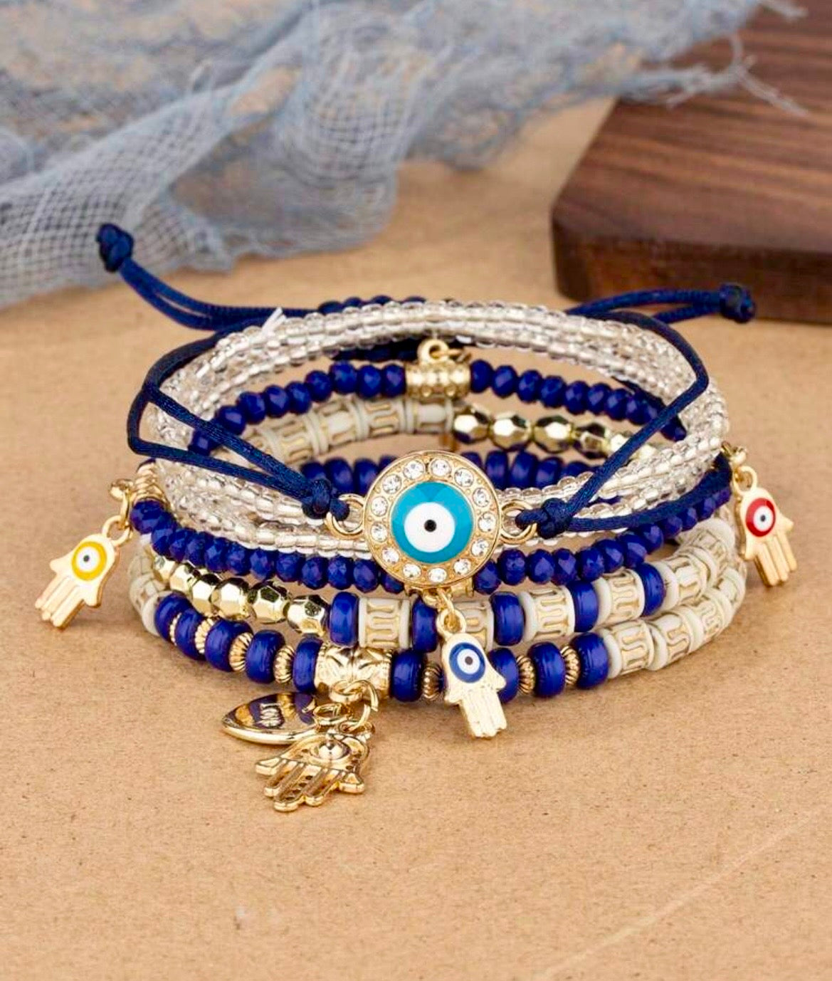 Evil eye bracelet set