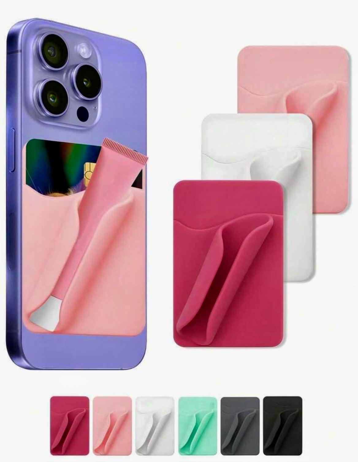 Phone lip gloss & card holder