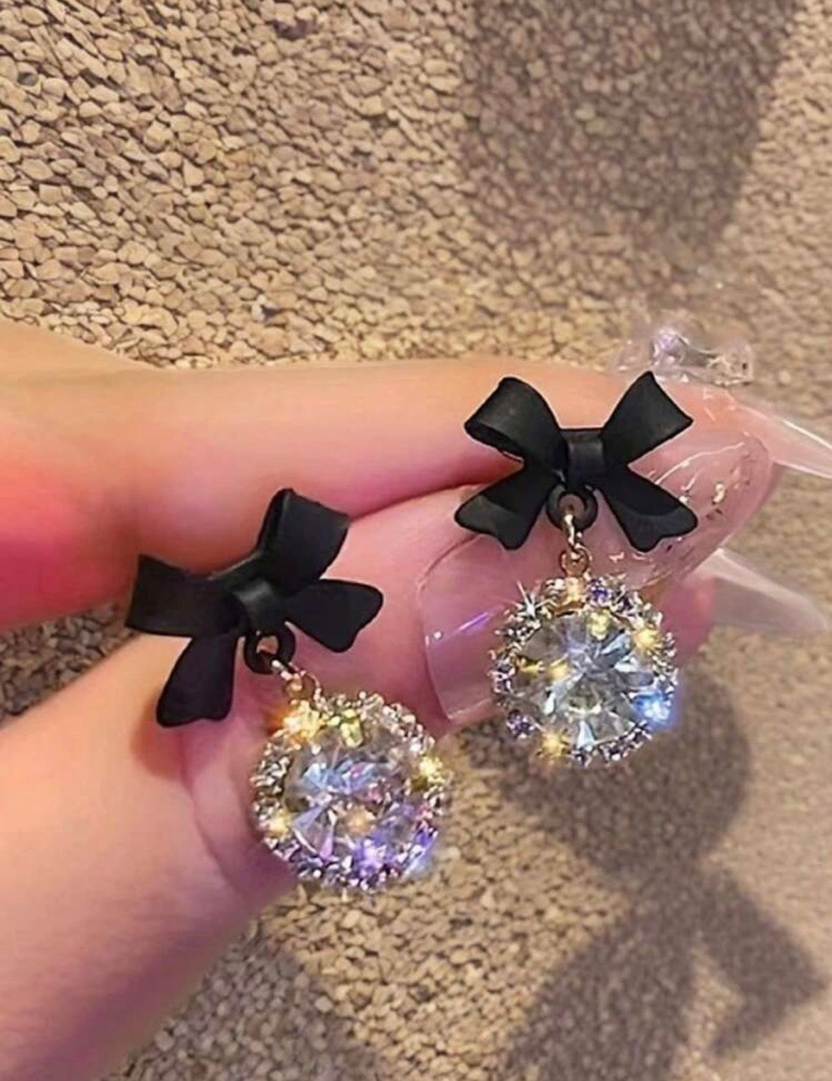 Bow drop earrings