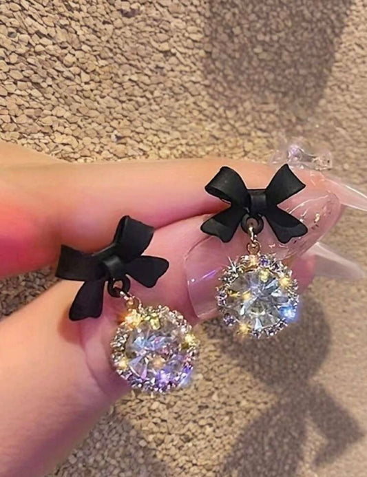 Bow drop earrings
