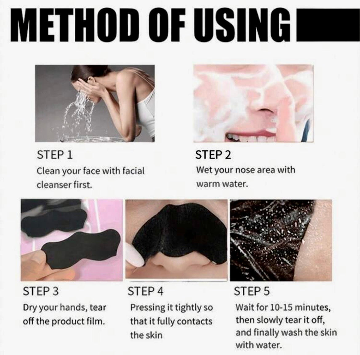Blackhead nose pore strips