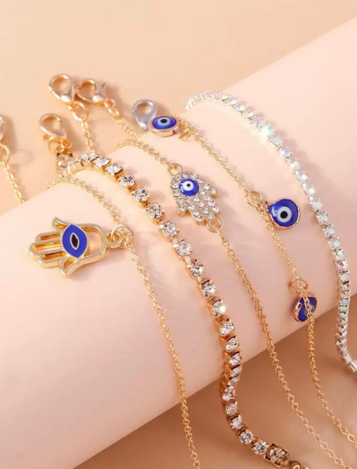 5pcs evil eye bracelet set