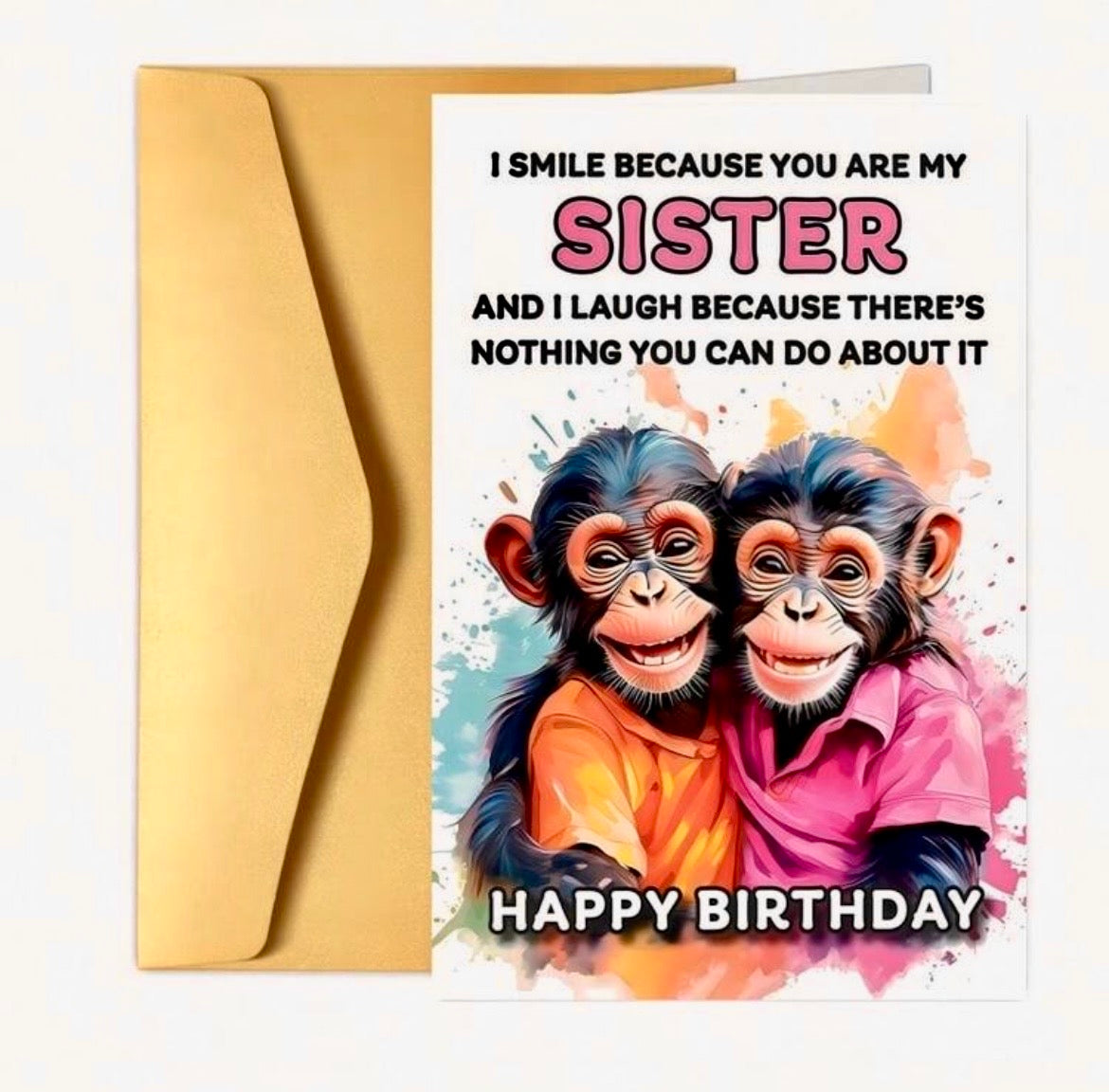 Funny sister birthday card