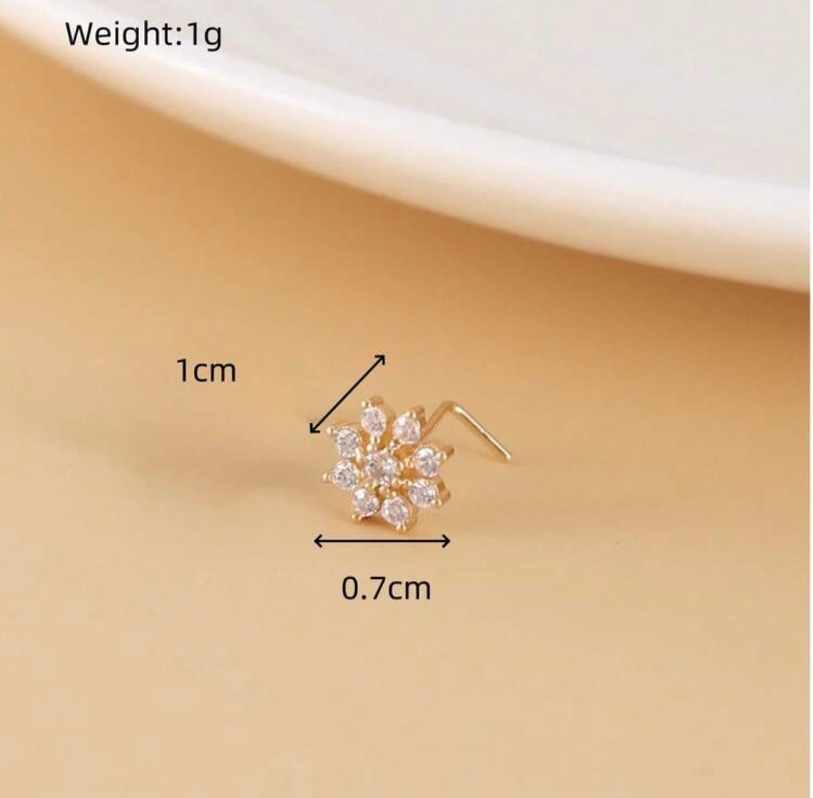 Flower stud nose rings