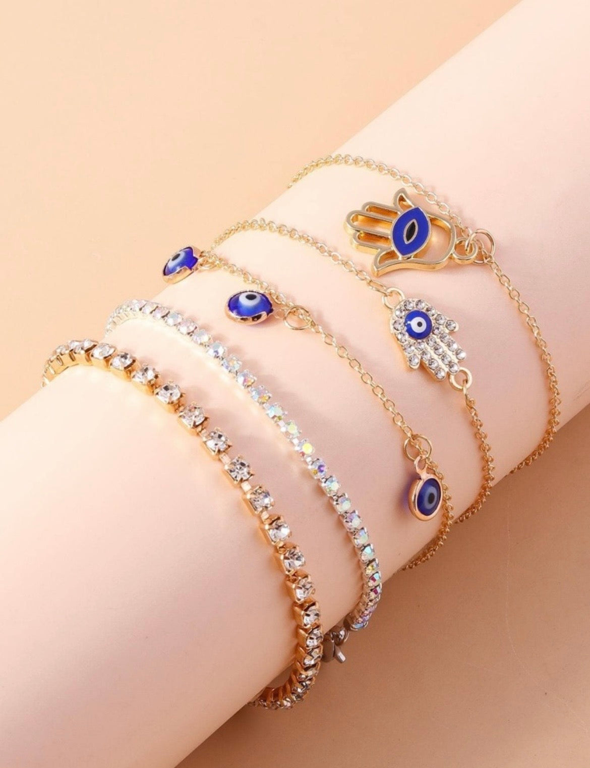 5pcs evil eye bracelet set