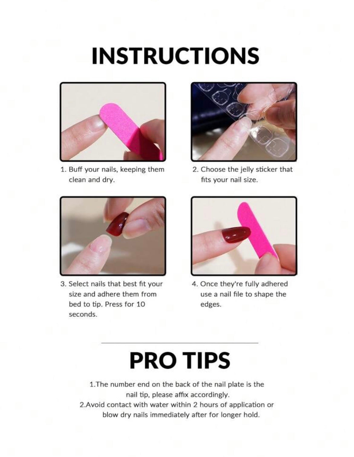 Pink french ombré press on nails
