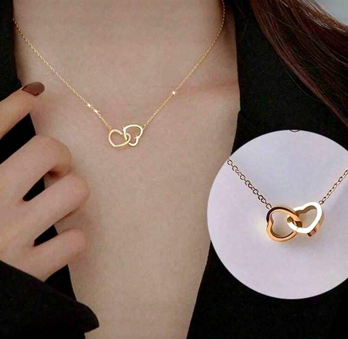 Double heart necklace