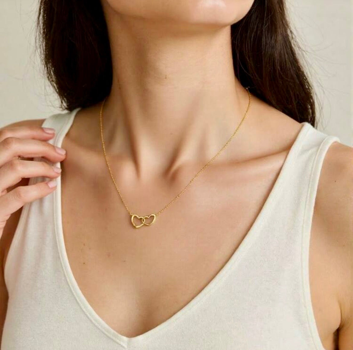 Double heart necklace