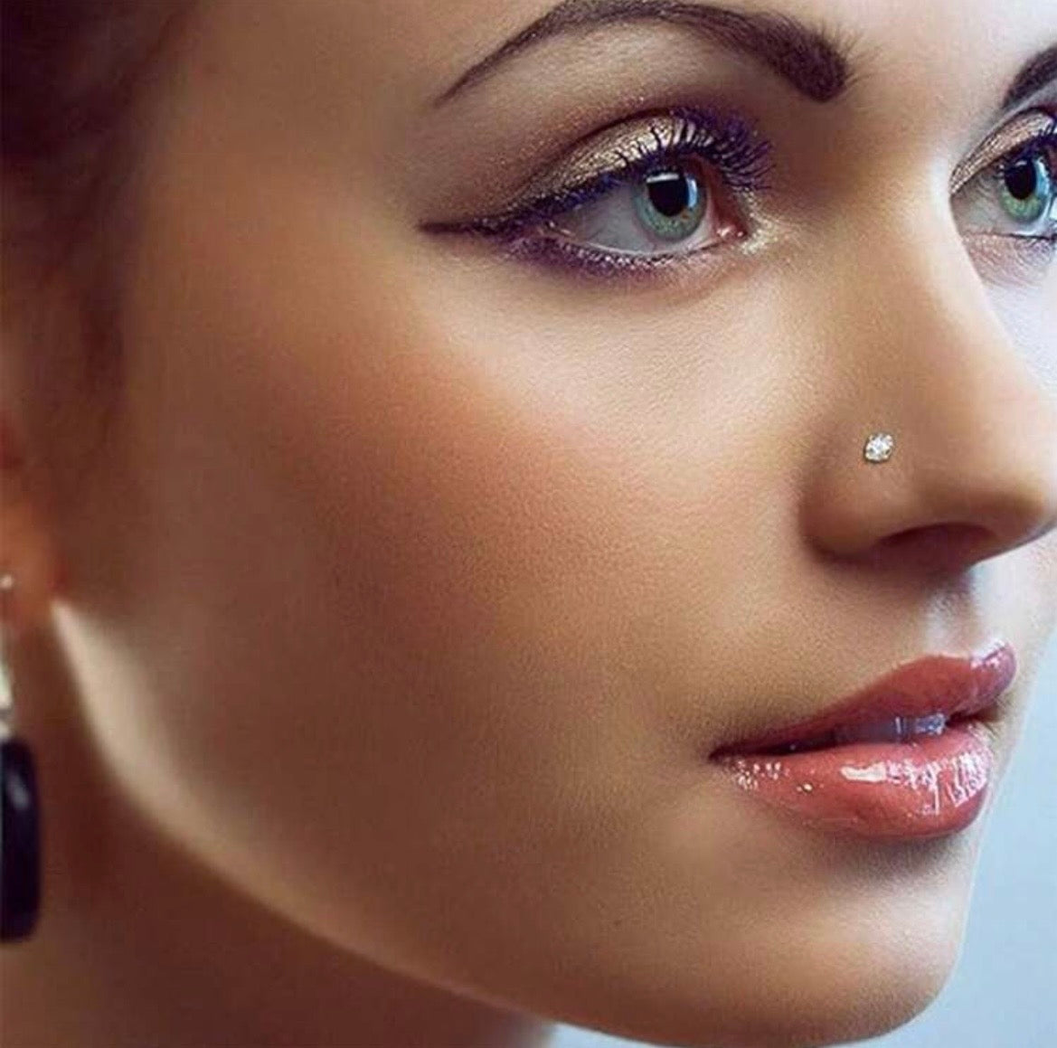 18k gold plated stud nose rings