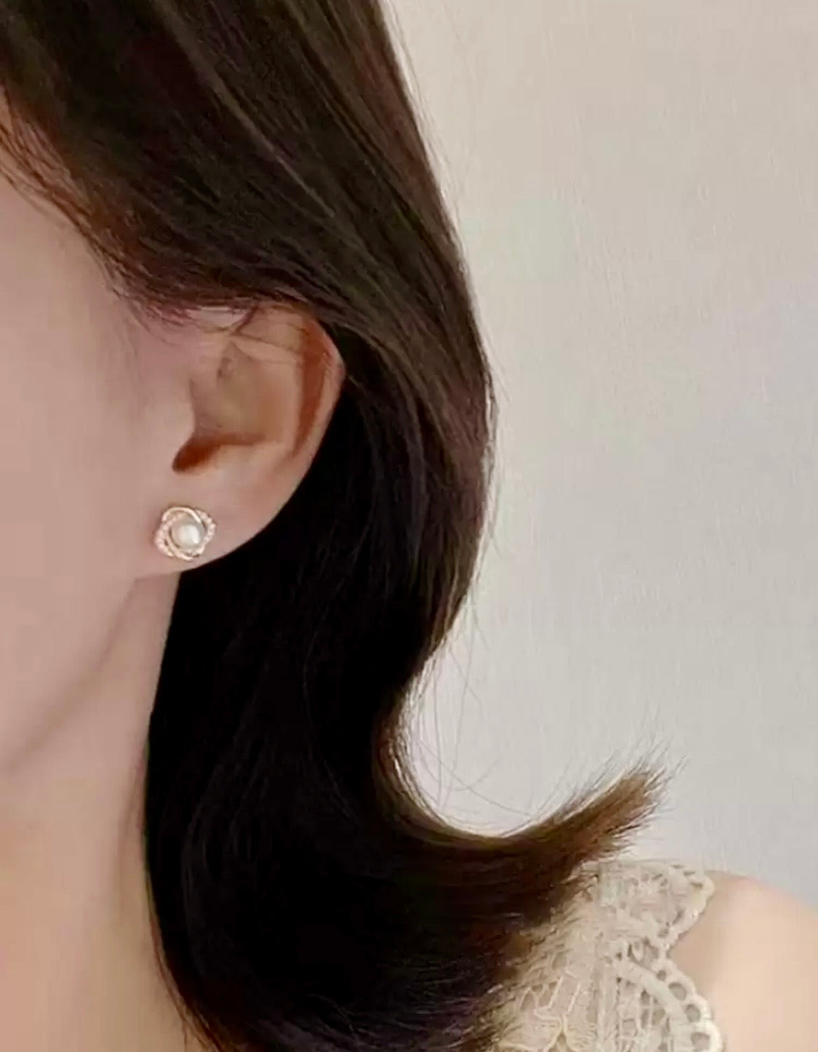 Korean faux pearl earrings